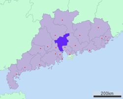 廣州市在中國廣東省的地理位置
